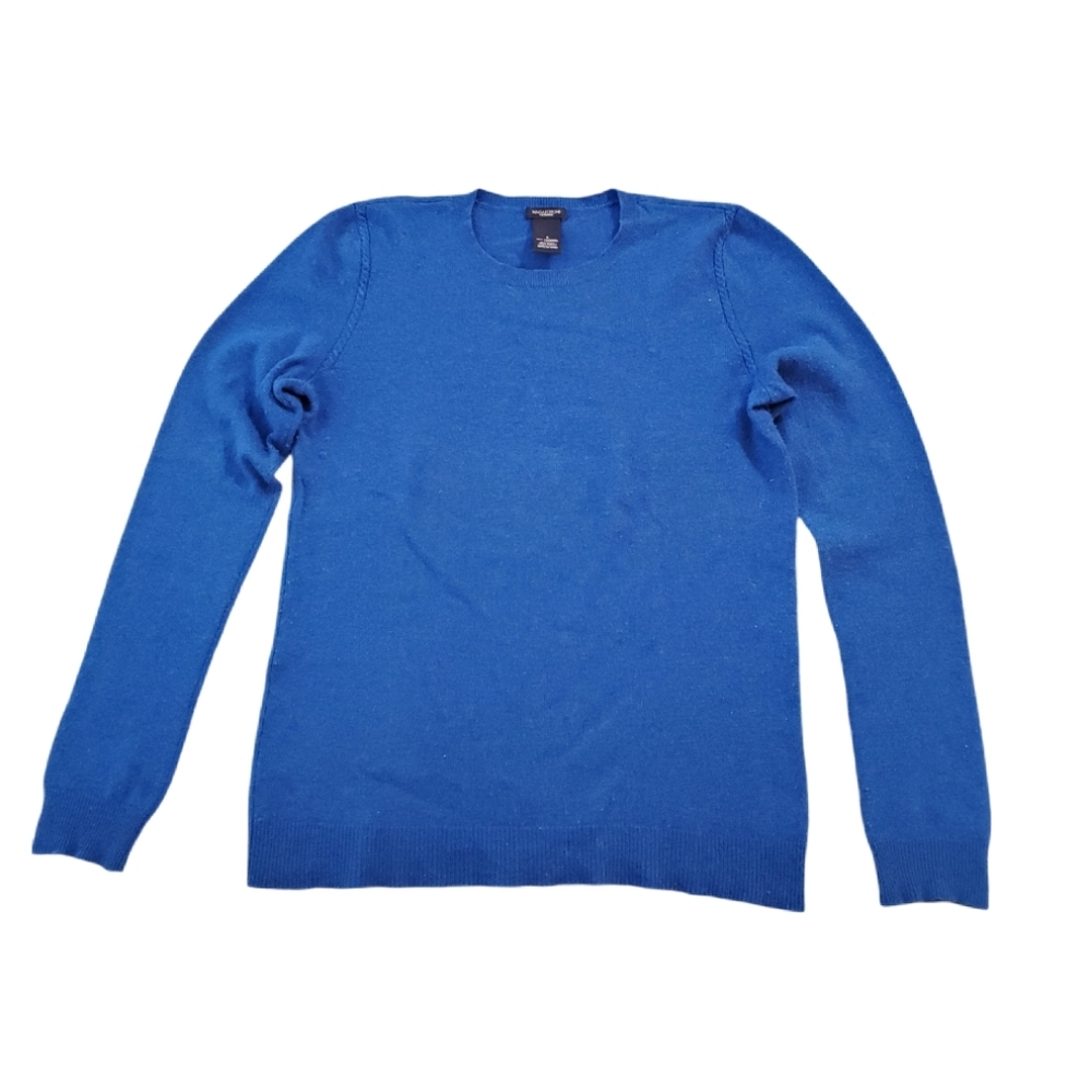 Magaschoni Cashmere Women's Cobalt Blue Crew Neck‎ Long Sleeve Sweater Small